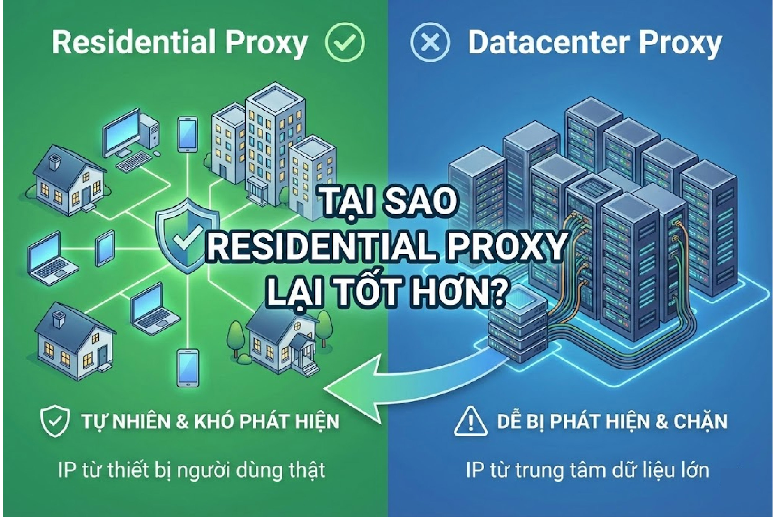 residential proxy và datacenter proxy